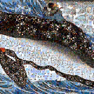 祭・百景借景「宮本武蔵の鯨退治」
Matsuri・Hyakkei Shakkei Musashi Miyamoto on the Back of a Whale